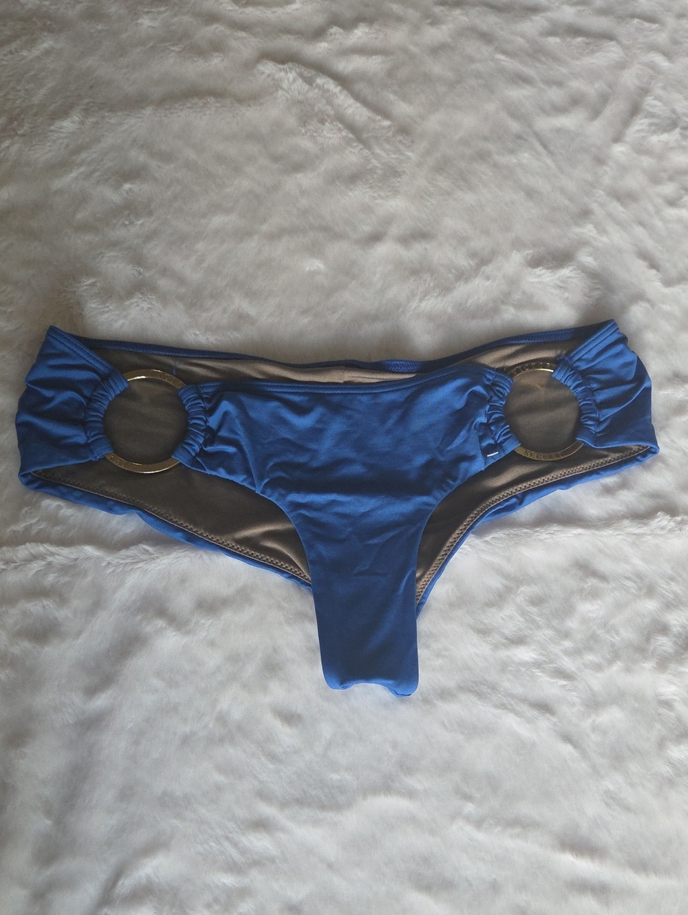 Victoria's Secret Royal Blue Bikini Bottom with Gold Rings